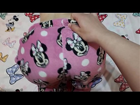 Teen in Minnie Mousse pajamas gets fucked by stepdad