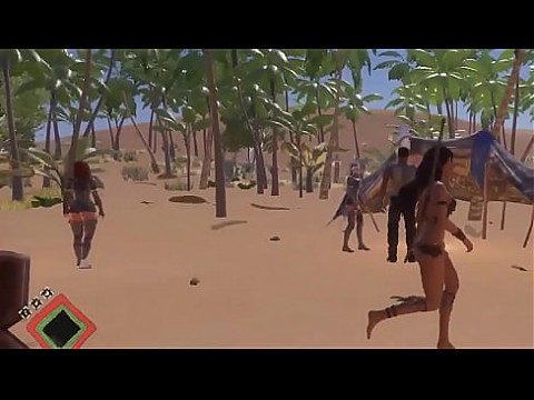 Хентай девушка из джунглей занимается сексом с мужчиной на публике в хентай-игре в открытом мире 5 мин.