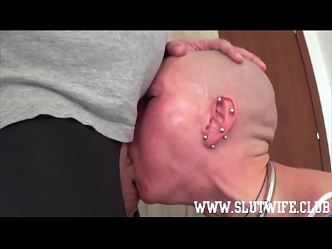 Submissive Bald Headed Slave Girl Enjoys A Brutal Sloppy Deepthroat &amp; Facefuck Session With A Cumshot In Her Eyes