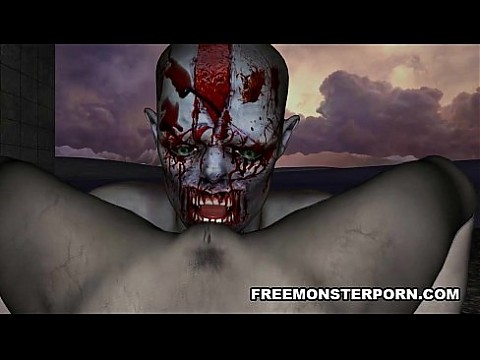 Foxy 3D cartoon zombie babe gets licked and fucked 5 min