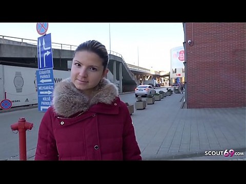 GERMAN SCOUT - Teen Gina bei Strassen Casting AO gefickt